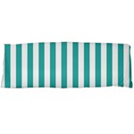 Vertical Stripes - White and Verdigris Body Pillow Case (Dakimakura) (One Side)