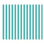 Vertical Stripes - White and Verdigris Double Sided Flano Blanket (Small)