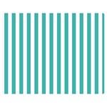 Vertical Stripes - White and Verdigris Double Sided Flano Blanket (Medium)