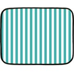Vertical Stripes - White and Verdigris Fleece Blanket (Mini)