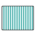 Vertical Stripes - White and Verdigris Double Sided Fleece Blanket (Small) (Two Sides)