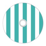Vertical Stripes - White and Verdigris CD Wall Clock