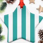 Vertical Stripes - White and Verdigris Ornament (Star)