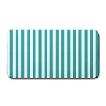 Vertical Stripes - White and Verdigris Medium Bar Mat