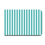 Vertical Stripes - White and Verdigris Small Doormat