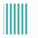 Vertical Stripes - White and Verdigris Small Garden Flag (Two Sides)