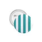 Vertical Stripes - White and Verdigris 1.75  Button