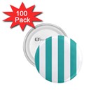 Vertical Stripes - White and Verdigris 1.75  Button (100 pack)