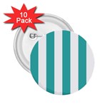 Vertical Stripes - White and Verdigris 2.25  Button (10 pack)