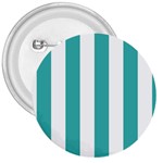 Vertical Stripes - White and Verdigris 3  Button