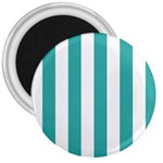 Vertical Stripes - White and Verdigris 3  Magnet