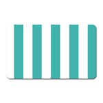 Vertical Stripes - White and Verdigris Magnet (Rectangular)