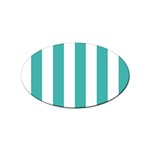 Vertical Stripes - White and Verdigris Sticker Oval (10 pack)