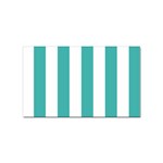Vertical Stripes - White and Verdigris Sticker (Rectangular)