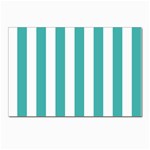 Vertical Stripes - White and Verdigris Postcards 5  x 7  (Pkg of 10)