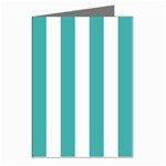 Vertical Stripes - White and Verdigris Greeting Cards (Pkg of 8)