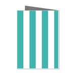 Vertical Stripes - White and Verdigris Mini Greeting Cards (Pkg of 8)