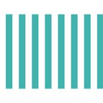 Vertical Stripes - White and Verdigris Birthday Cake 3D Greeting Card (7x5)