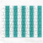 Vertical Stripes - White and Verdigris Jigsaw Puzzle (Rectangular)