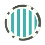 Vertical Stripes - White and Verdigris Poker Chip Card Guard