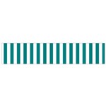 Vertical Stripes - White and Teal Flano Scarf (Small)