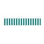 Vertical Stripes - White and Teal Flano Scarf (Mini)