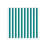 Vertical Stripes - White and Teal Satin Bandana Scarf