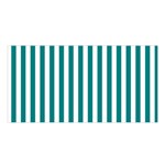 Vertical Stripes - White and Teal Satin Shawl