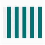 Vertical Stripes - White and Teal Small Glasses Cloth