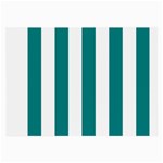 Vertical Stripes - White and Teal Large Glasses Cloth