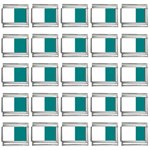 Vertical Stripes - White and Teal 9mm Italian Charm (25 pack)