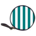 Vertical Stripes - White and Teal Classic 20-CD Wallet