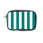 Vertical Stripes - White and Teal Coin Purse