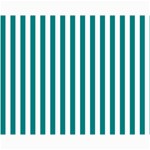 Vertical Stripes - White and Teal Collage 11  x 14 