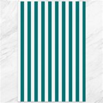 Vertical Stripes - White and Teal Canvas 12  x 18 