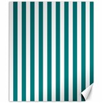Vertical Stripes - White and Teal Canvas 20  x 24 