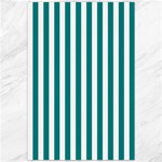 Vertical Stripes - White and Teal Canvas 20  x 30 