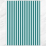 Vertical Stripes - White and Teal Canvas 36  x 48 