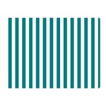 Vertical Stripes - White and Teal Double Sided Flano Blanket (Mini)