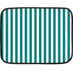 Vertical Stripes - White and Teal Fleece Blanket (Mini)