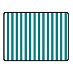 Vertical Stripes - White and Teal Double Sided Fleece Blanket (Small) (Two Sides)