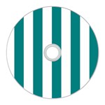 Vertical Stripes - White and Teal CD Wall Clock