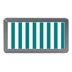 Vertical Stripes - White and Teal Memory Card Reader (Mini)