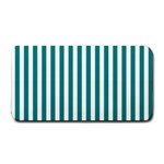 Vertical Stripes - White and Teal Medium Bar Mat
