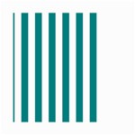 Vertical Stripes - White and Teal Small Garden Flag (Two Sides)