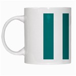 Vertical Stripes - White and Teal White Mug
