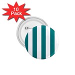 Vertical Stripes - White and Teal 1.75  Button (10 pack)