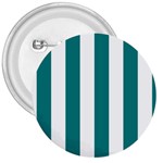 Vertical Stripes - White and Teal 3  Button