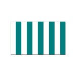Vertical Stripes - White and Teal Sticker Rectangular (100 pack)