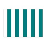 Vertical Stripes - White and Teal Sticker A4 (10 pack)